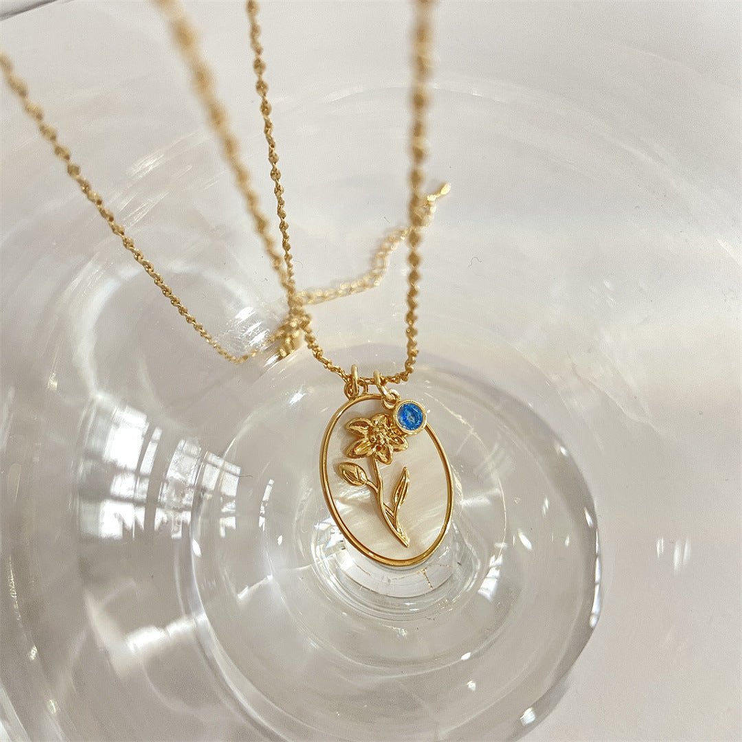 Pendentif 12 Pierres de Naissance – Romance en Acier Inoxydable - Biloria