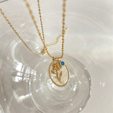 Pendentif 12 Pierres de Naissance – Romance en Acier Inoxydable - Biloria