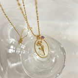 Pendentif 12 Pierres de Naissance – Romance en Acier Inoxydable - Biloria