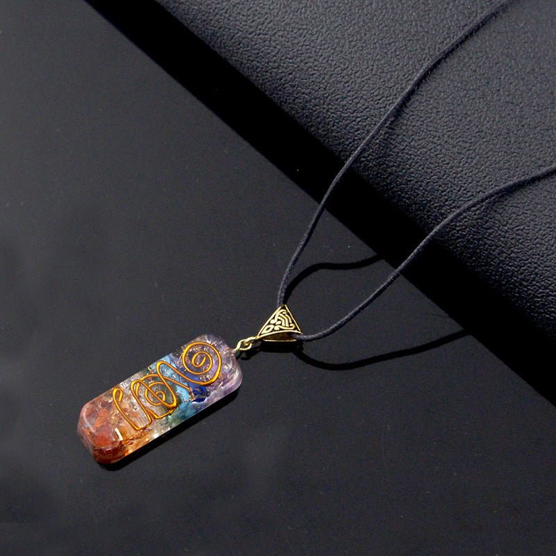 Pendentif 7 Chakras Pierres Naturelles pour Méditation - Biloria