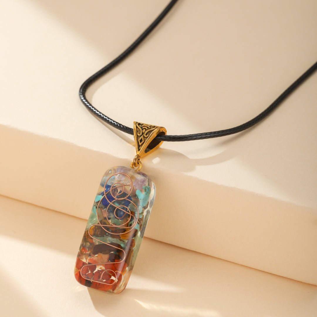 Pendentif 7 Chakras Pierres Naturelles pour Méditation - Biloria