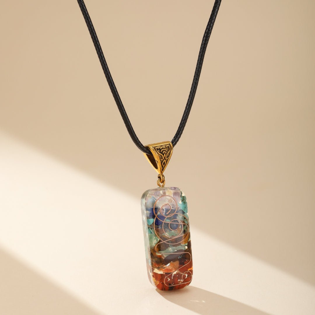 Pendentif 7 Chakras Pierres Naturelles pour Méditation - Biloria