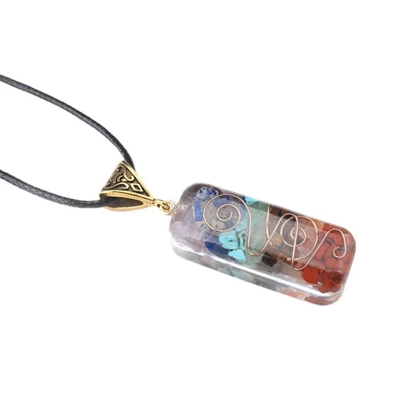 Pendentif 7 Chakras Pierres Naturelles pour Méditation - Biloria