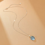 Pendentif Aigue-Marine Argent 925 – Bijou Pierre Naturelle Bleu - Biloria