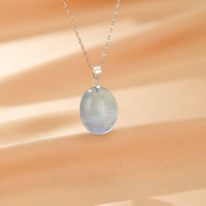 Pendentif Aigue-Marine Argent 925 – Bijou Pierre Naturelle Bleu - Biloria