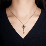 Pendentif Clé d'Amour Arbre de Vie – Zircon Argent S925 - Biloria