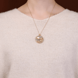 Pendentif Lotus Carpe Koï Jade Blanc – Chance et Sérénité - Biloria