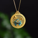 Pendentif Lotus Jade Blanc Harmonie - Biloria