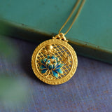 Pendentif Lotus Jade Blanc Harmonie - Biloria