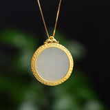 Pendentif Lotus Jade Blanc Harmonie - Biloria