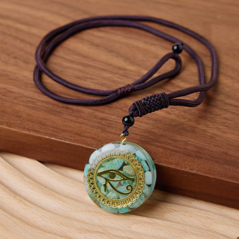 Pendentif Œil Oudjat Amazonite – Signe de Protection - Biloria