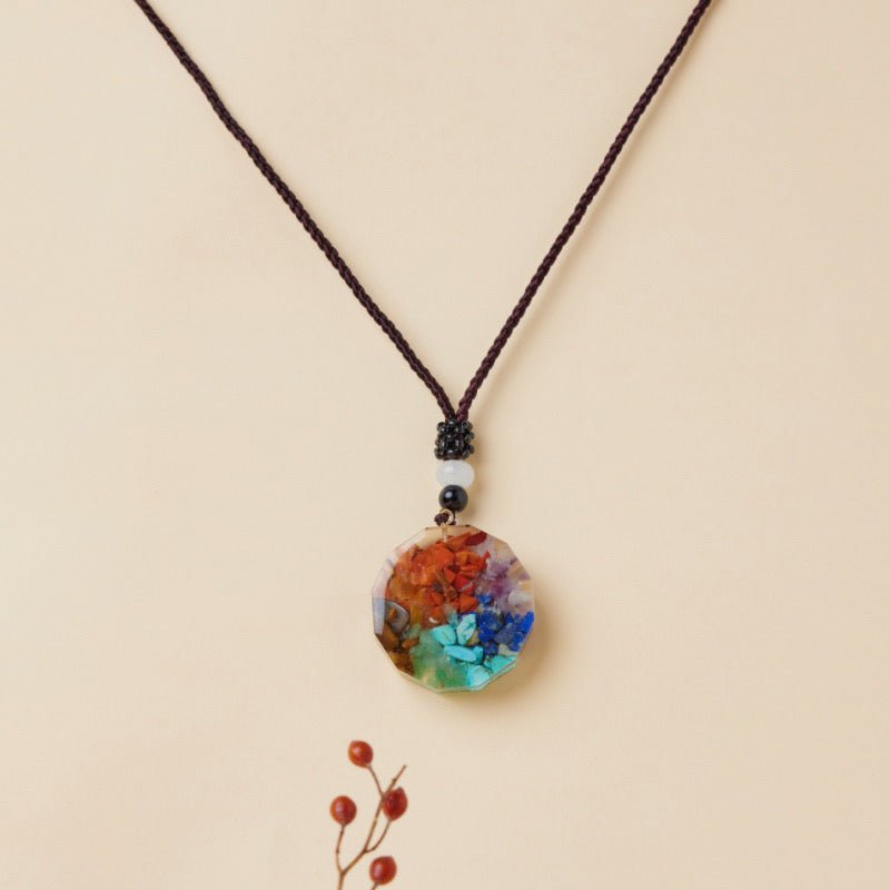 Pendentif Orgonite Sri Yantra 7 Chakras Protection - Biloria