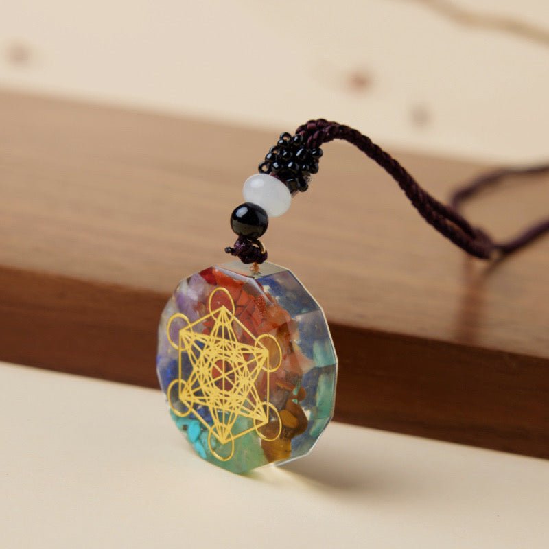 Pendentif Orgonite Sri Yantra 7 Chakras Protection - Biloria