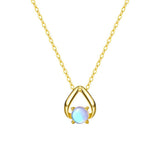 Pendentif Pierre de Lune Argent Plaqué Or – Bijou Féminin - Biloria