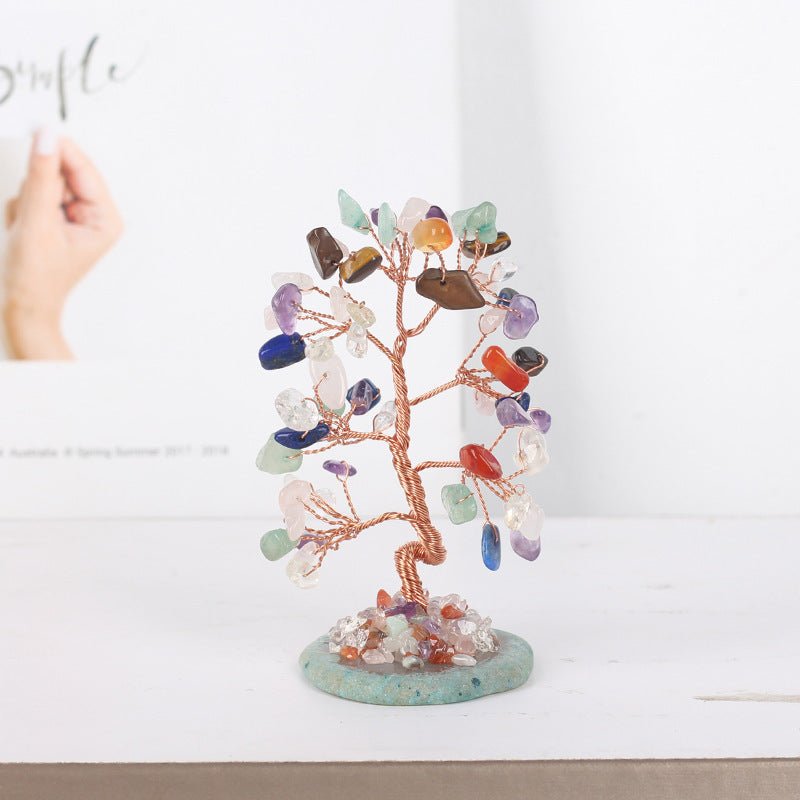 Porte-bonheur Arbre de Vie en Pierres des 7 Chakras - Déco Tendance - Biloria