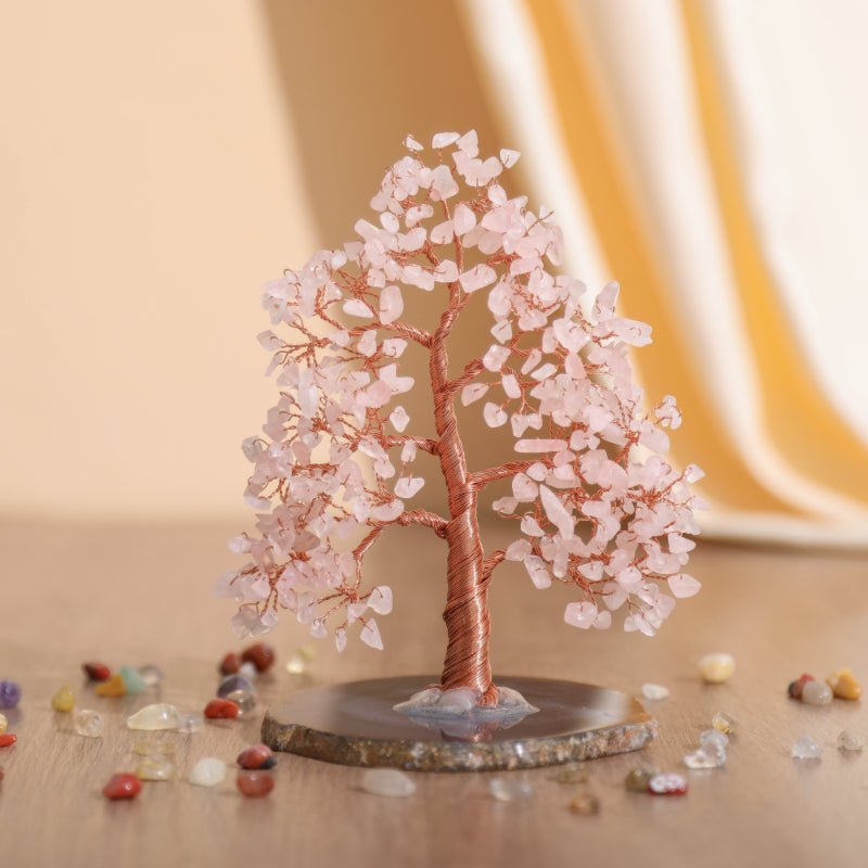 Porter l'Amour au Quotidien avec l'Arbre de Vie en Quartz Rose - Biloria