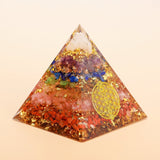 Pyramide Orgonite 7 Chakras avec Arbre de Vie - Déco Feng Shui - Biloria