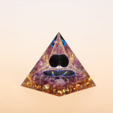 Pyramide Orgonite 7 Chakras Obsidienne et Améthyste – Protection - Biloria