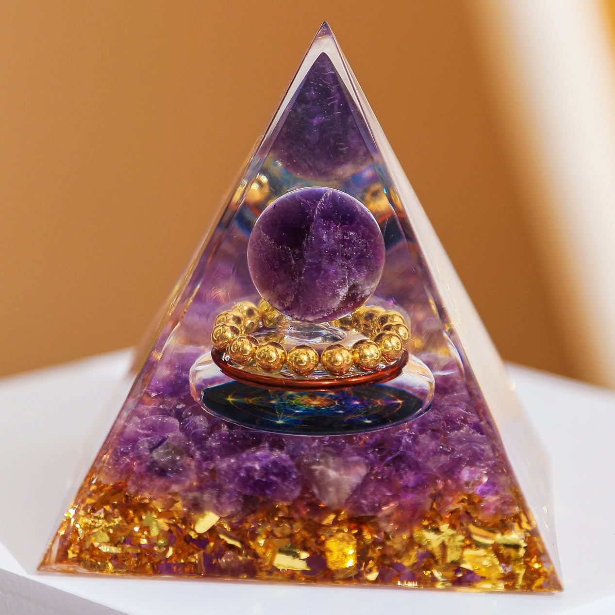 Pyramide Orgonite Améthyste 6 cm – Protection et Sérénité - Biloria