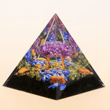 Pyramide Orgonite Améthyste et Lapis Lazuli avec Arbre de Vie - Biloria