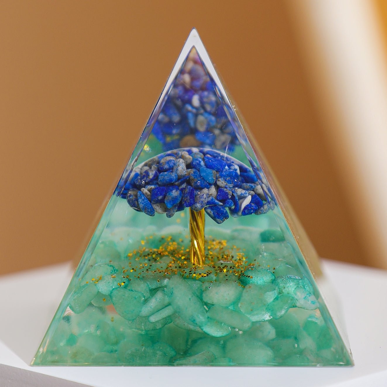 Pyramide Orgonite Arbre de Vie Lapis Lazuli Aventurine - Biloria