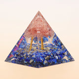 Pyramide Orgonite Arbre de Vie Lapis Lazuli Quartz Rose - Biloria