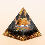 Pyramide Orgonite Arbre de Vie Œil de Tigre Obsidienne Protection - Biloria