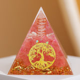 Pyramide Orgonite Arbre de Vie Quartz Rose – Amour et Harmonie - Biloria
