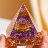 Pyramide Orgonite Lotus Améthyste – Renouveau Spirituel - Biloria