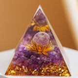 Pyramide Orgonite Lotus Améthyste – Renouveau Spirituel - Biloria