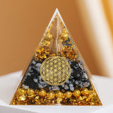 Pyramide Orgonite Obsidienne Protection Fleur de Vie - Biloria
