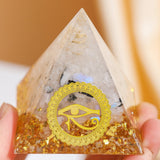 Pyramide Orgonite Œil Oudjat Quartz Clair Protection - Biloria