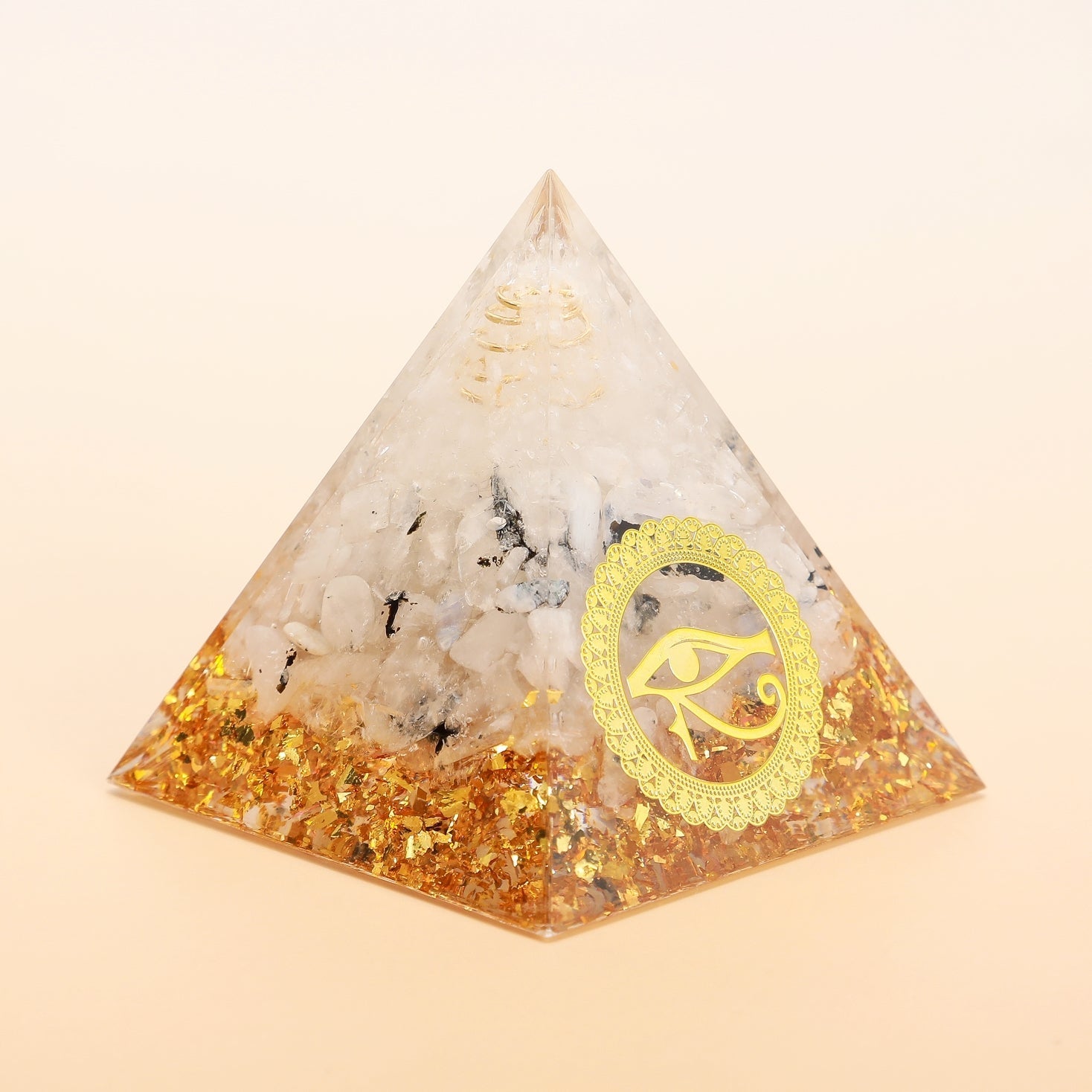 Pyramide Orgonite Œil Oudjat Quartz Clair Protection - Biloria