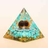 Pyramide Orgonite Turquoise Œil de Tigre Arbre de Vie - Biloria