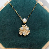 Set Collier et Boucles d'Oreilles Perle Versailles Plaqué Or 18K - Biloria