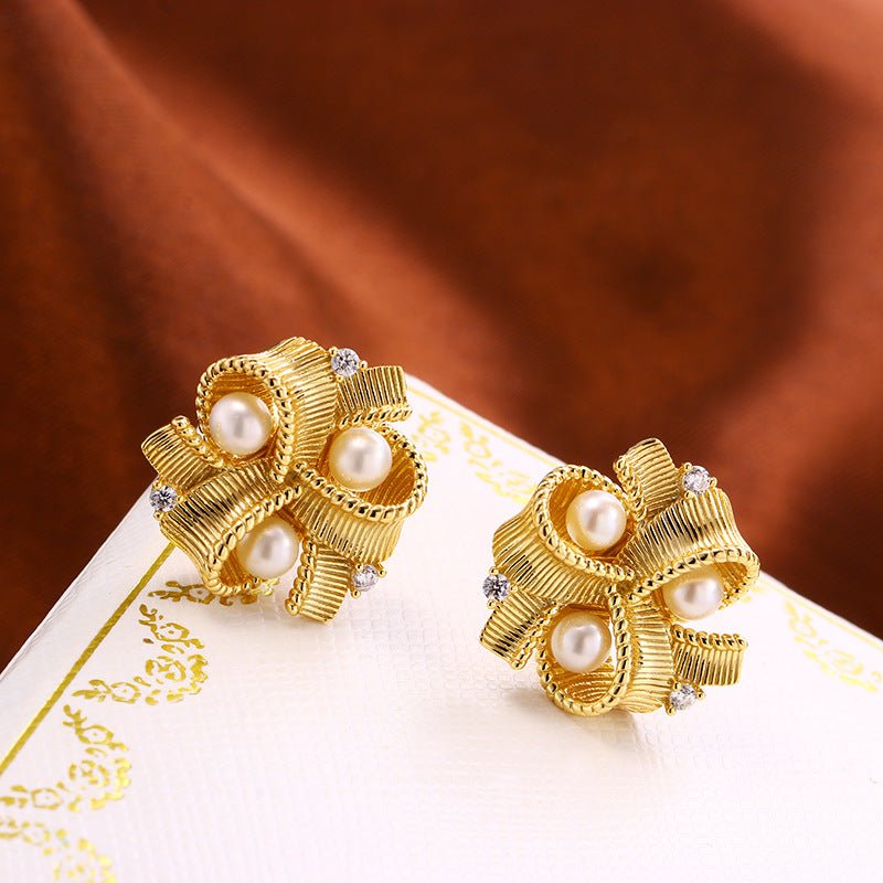 Set Collier et Boucles d'Oreilles Perle Versailles Plaqué Or 18K - Biloria